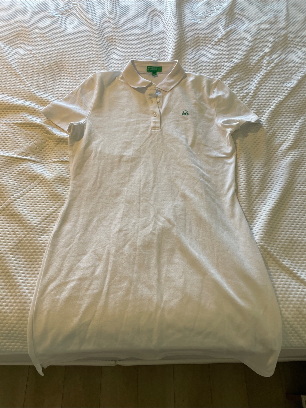 United Colors Of Benetton White Polo Dress with Green Logo